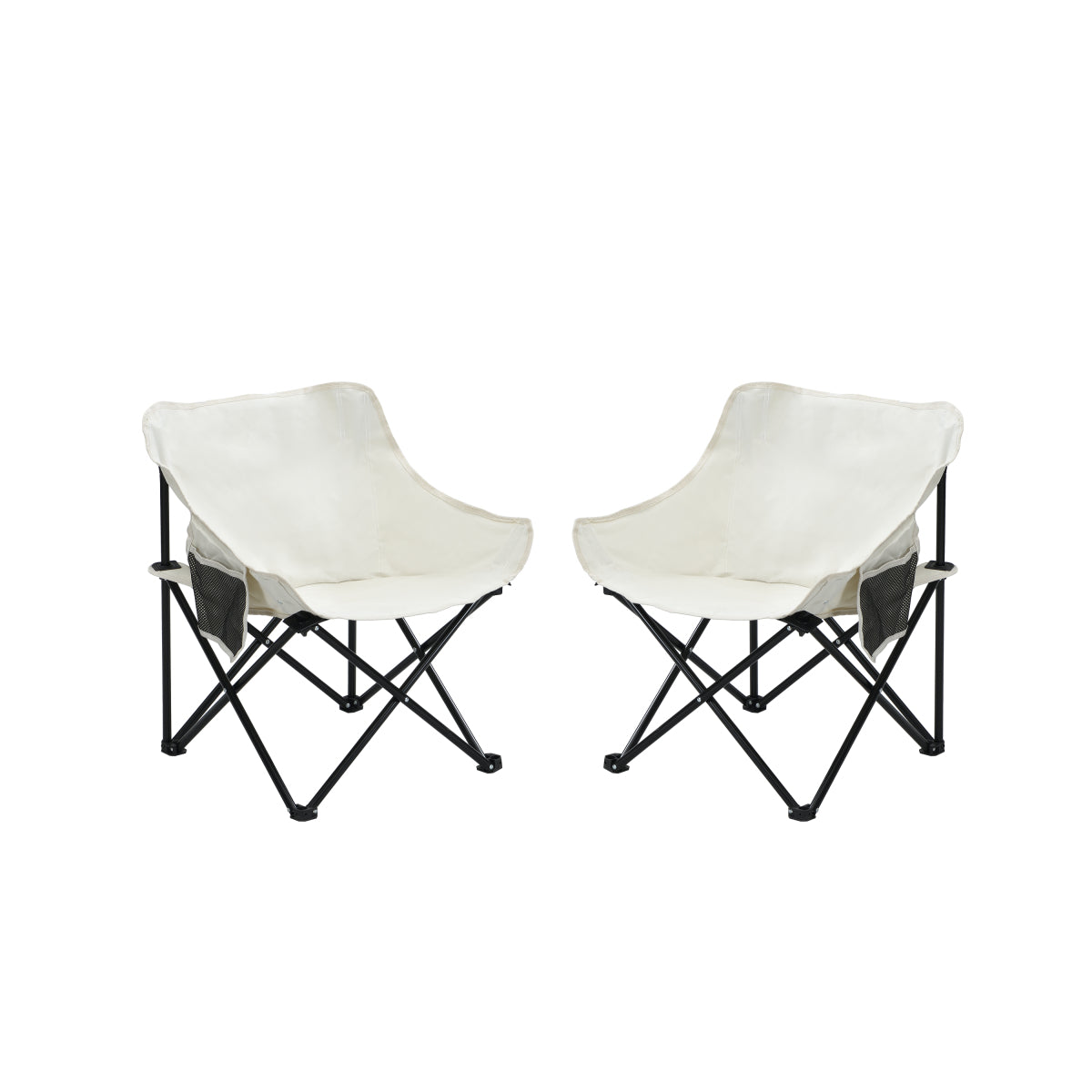 2PCS Outdoor Camping Chairs Folding/Portable, Carry Bag ,Beige
