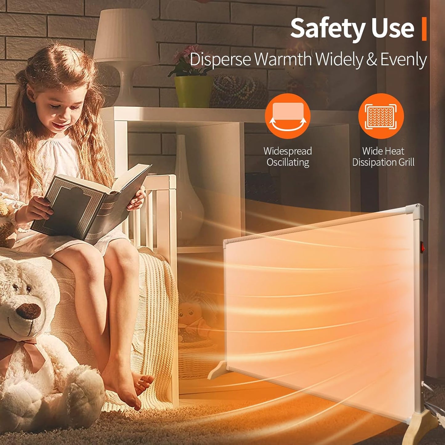 550W Graphene Wall Heater - Energy Efficient Electric Heating Panel with Adjustable Thermostat, Ultra-Thin Design, Fast Heating, Safe & Quiet Operation for Home and Office