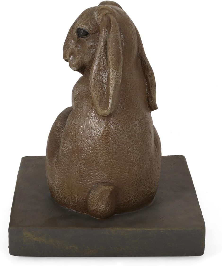 Rabbit Umbrella Base - Lightweight Concrete with Resin Finish, 13.5x13.5x16.25 Inches, Sturdy & Stylish Patio Support for Outdoor Umbrellas