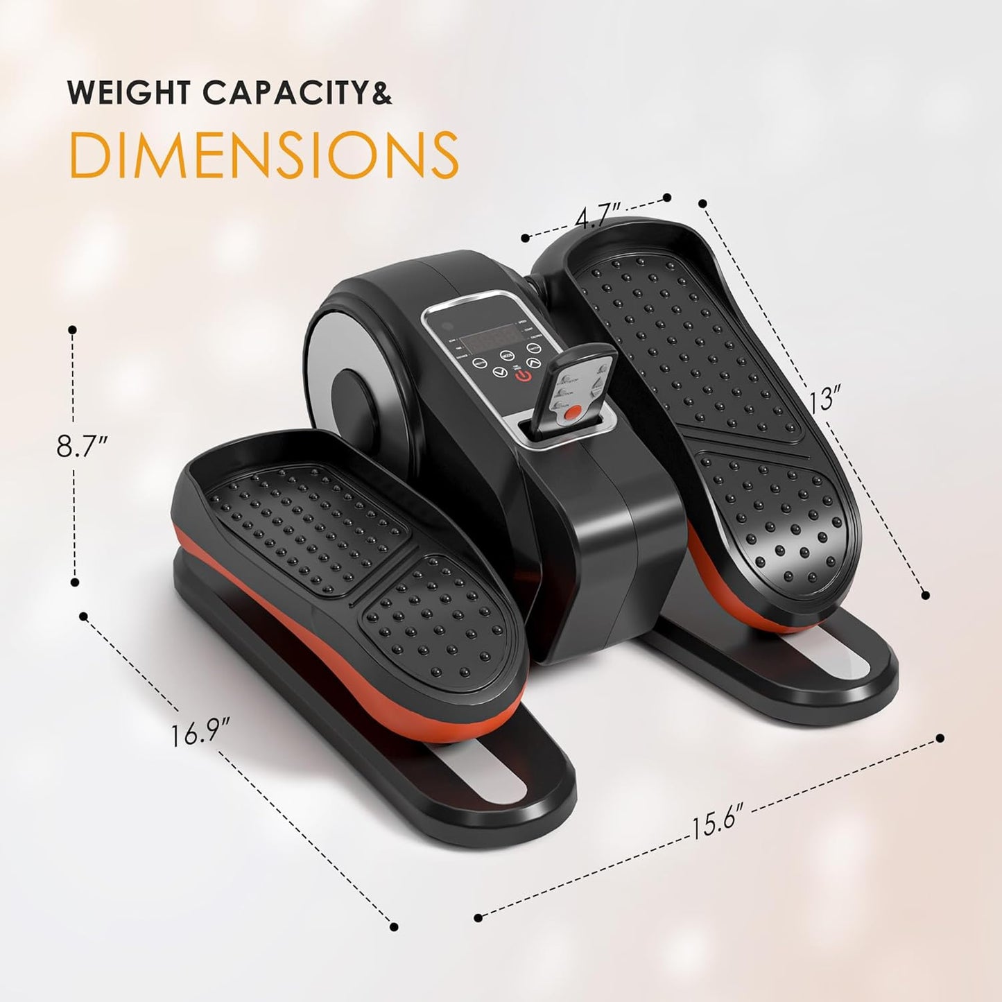 Under Desk Elliptical Machine for Seniors – Compact, Quiet & Portable Mini Leg Pedal Exerciser with Adjustable Speed and LED Display for Home and Office Workouts