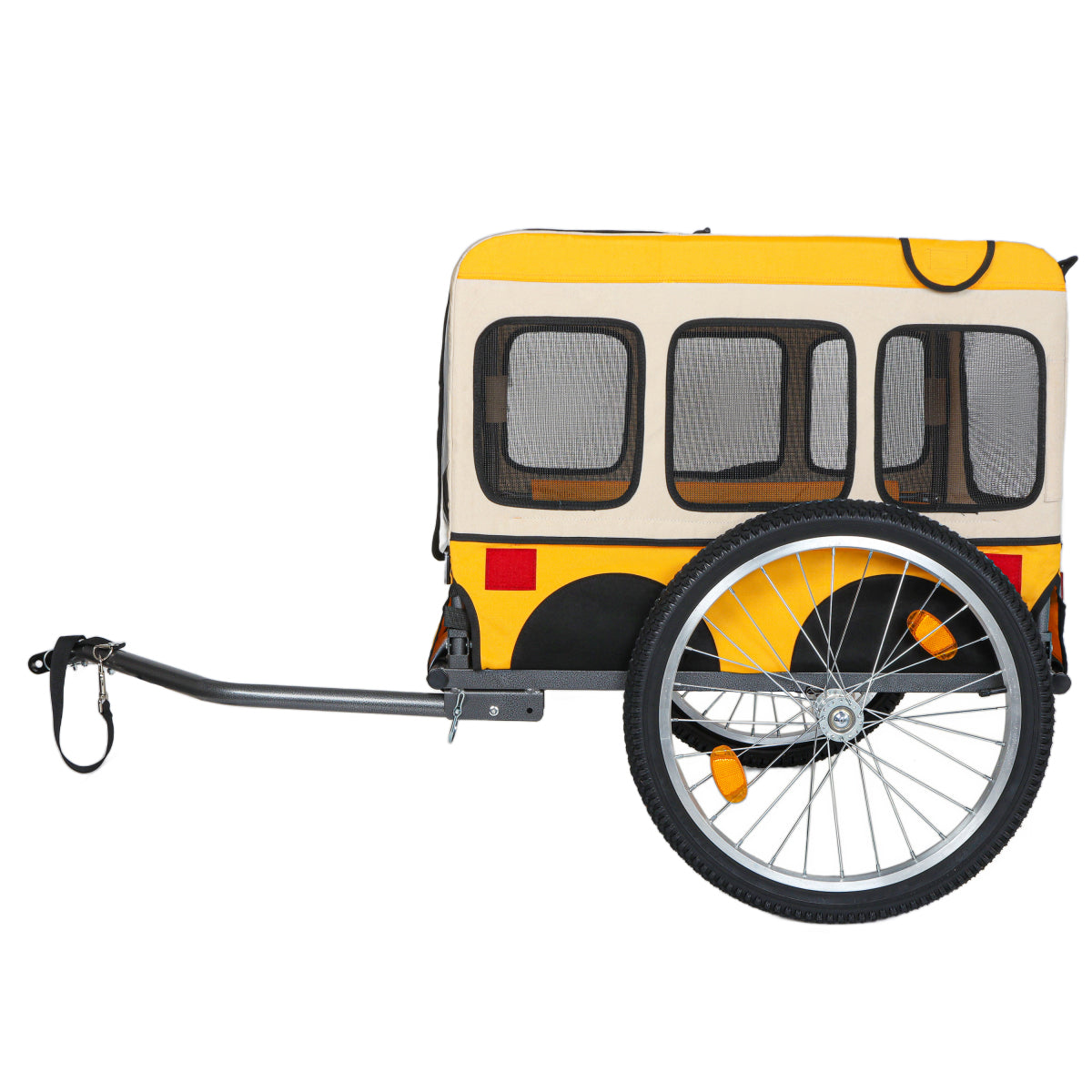 Large Folding Bike Trailer for Dogs – Heavy-Duty Steel Frame, Spacious Design with 20-Inch Wheels for All-Terrain Cycling, Jogging & Camping Adventure extra fat width 20-1/8in wheel