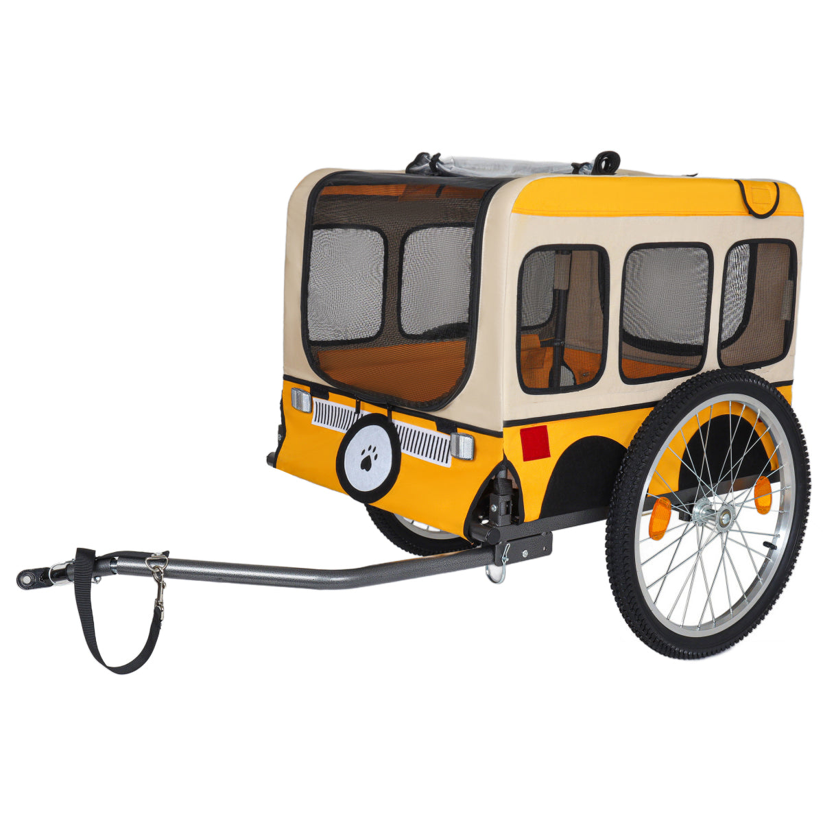 Large Folding Bike Trailer for Dogs – Heavy-Duty Steel Frame, Spacious Design with 20-Inch Wheels for All-Terrain Cycling, Jogging & Camping Adventure extra fat width 20-1/8in wheel