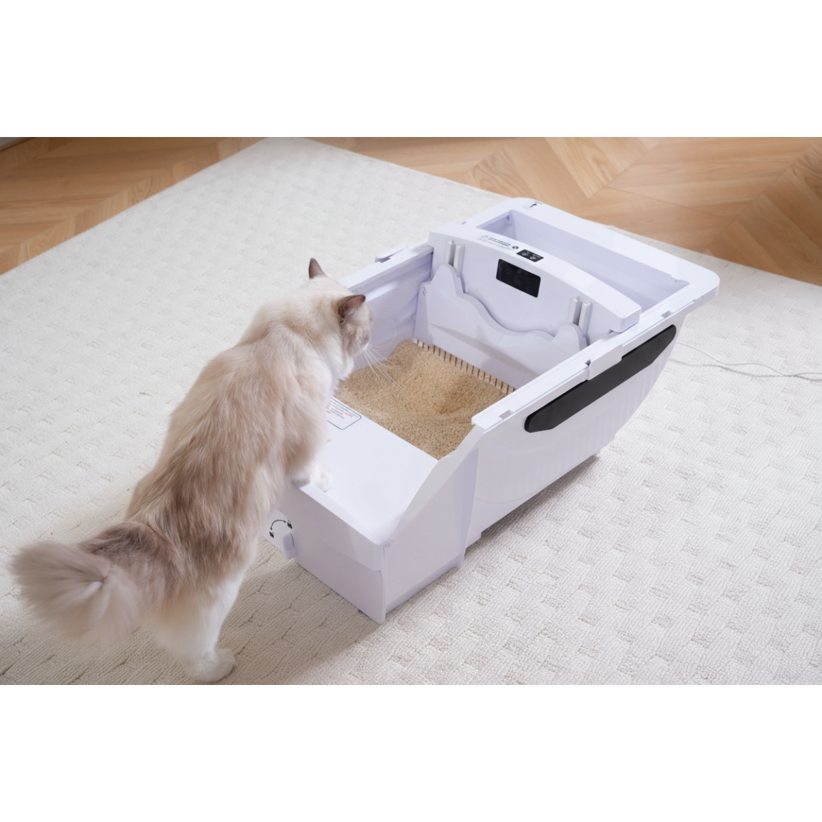 Smart Cat Litter Box Cat Litter Box Wide Opening With Hood