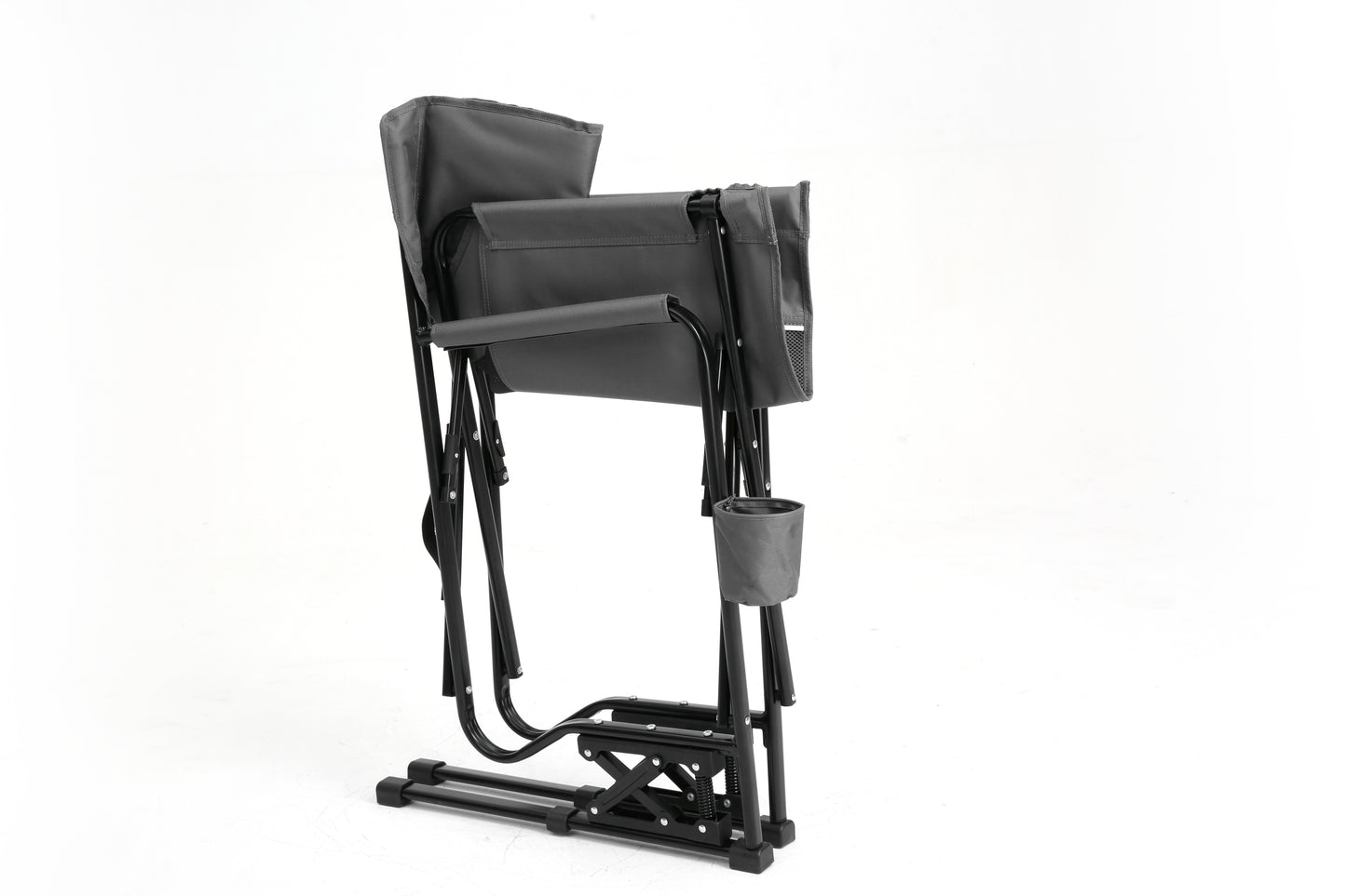 Camping Directors Chair, Heavy Duty,Oversized Portable Folding Chair with Side Table, Pocket for Beach, Fishing,Trip,Picnic,Lawn 
Grey