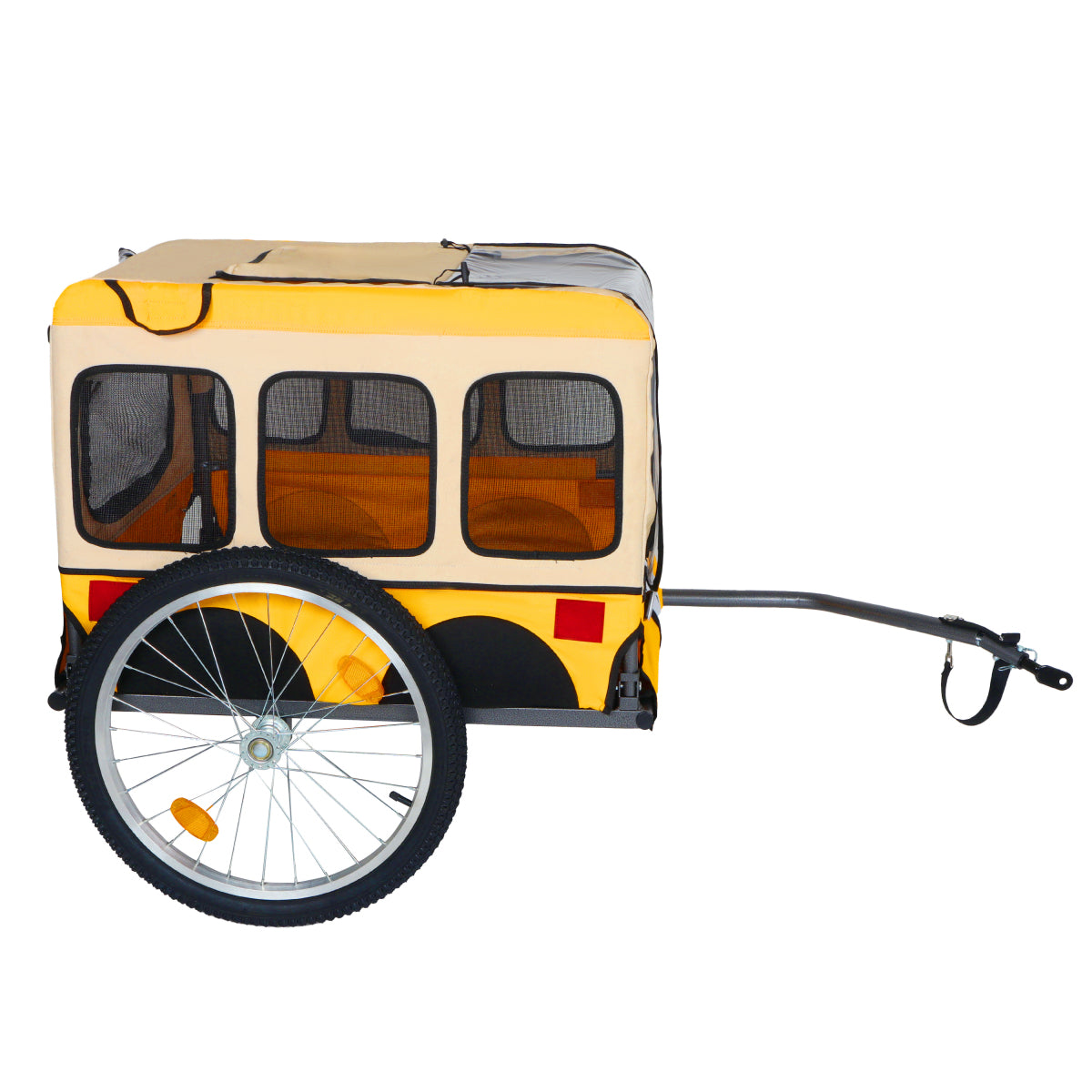 Large Folding Bike Trailer for Dogs – Heavy-Duty Steel Frame, Spacious Design with 20-Inch Wheels for All-Terrain Cycling, Jogging & Camping Adventure extra fat width 20-1/8in wheel