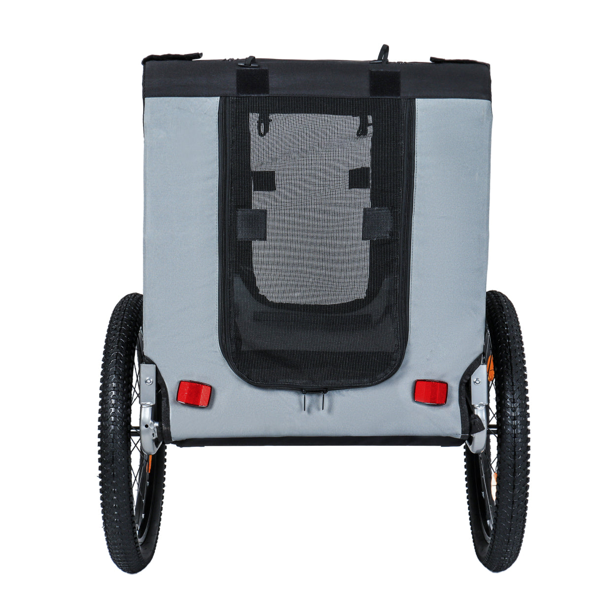 Large Folding Bike Trailer for Dogs – 100LB Capacity All-Terrain Pet Carrier, Durable Steel Frame for Cycling, Jogging, Camping & Outdoor Adventures, Black- Grey 20 1/8 width fat tire,extra mat inside